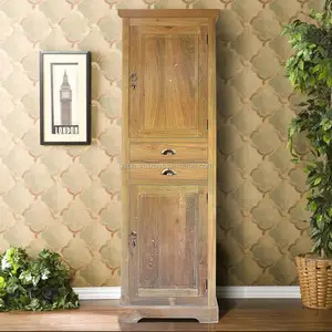 Gabinete Brabus 2 puertas muebles de madera de teca antigua, muebles de madera reciclada hechos a mano