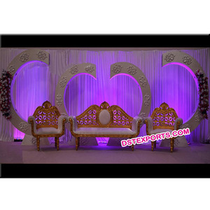 Sân Khấu Đám Cưới Với Khung Phông Nền Tấm Phông Nền Sợi Với Bộ Sofa Thiết Kế Mới Nhất Backdrop Panel - Product Image 1