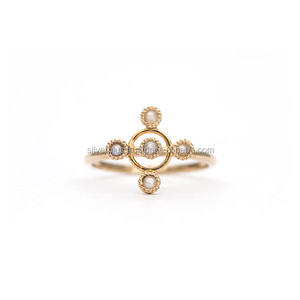 New Collection 14k Yellow Gold Natural Pearl Gemstone Flower Design <b>Ring</b> Wholesale Jewelry Manufacturer's Pearl <b>Rings</b> - Product Image 2