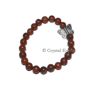 2018 <b>Gemstone</b> Indian Jasper <b>Bracelets</b> with Butterfly - Product Image 1