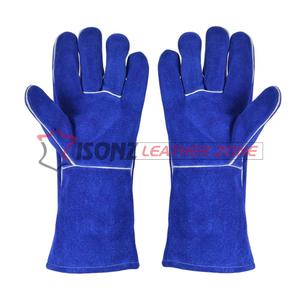 ถุงมือเชื่อมหนังวัวแท้คุณภาพพรีเมียม ISONZ ป้องกันการบาด ป้องกันความร้อน ป้องกันการลื่น ป้องกันแรงกระแทก ความยาว 14 นิ้ว ระดับการป้องกันแรงกระแทก 3 - Product Image 2