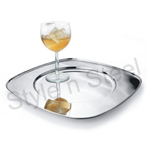 Eco-Friendly Stylish Square Stainless Steel Serving Tray Luxury Antique <b>Brush</b> Finish Wholesale Price - Product Image 1