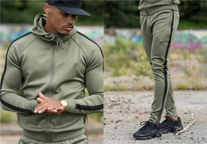 Chándal 2024 para Hombre, Logotipo Personalizado, Franjas Laterales, Chándales para Hombre, Traje de Poliéster, Traje de Forro Polar para Correr, Ropa Deportiva Urbana - Product Image 2