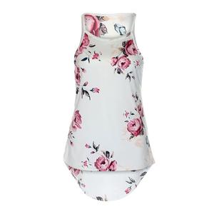 เสื้อกล้ามแขนกุดสำหรับผู้หญิงชุดฟิตเนสพิมพ์ลายดอกไม้ระบายพิมพ์ลายดอกไม้ - Product Image 3