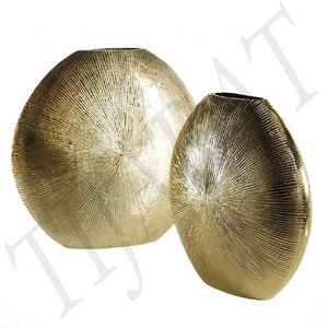 Industrie Tendance Métal Décoration De Mariage En Gros Fleur Vase Maison Hôtel Décoration Or Fini À La Main avec Logo Personnalisé - Product Image 2