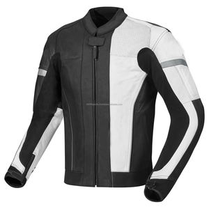 Chaqueta de cuero de motocicleta con cremallera de cuello alto y bolsillo de gran tamaño con logotipo personalizado para hombre 2025 ODM/OEM de alta calidad - Product Image 1
