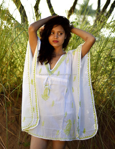 Look Royal — vêtement de plage brodé, caftan blanc, édition Exclusive, pour l'été - Product Image 2
