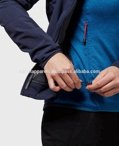 Veste softshell unie bon marché pour femmes, imperméable et coupe-vent personnalisée, nouvelle veste softshell respirante à capuche bleue marine élégante à la mode - Product Image 5