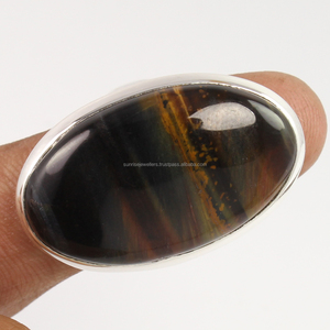 Venta caliente Oval 925 Anillos de plata esterlina sólida Natural PITERSITE Gems Nueva colección joyería anillo de declaración de mujer - Product Image 2