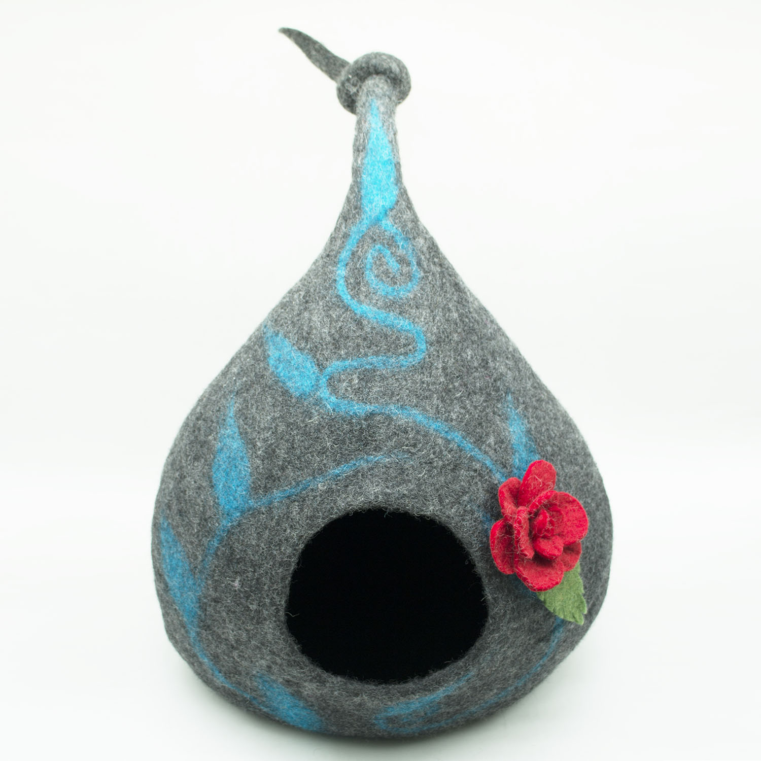 Graphite with Turquoise Design and Red Flower