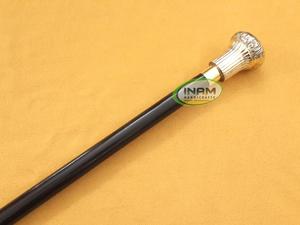 Handmade Vintage Style Wooden <b>Foldable</b> <b>Walking</b> <b>Stick</b> with Designer Brass Knobe Handle / Wooden <b>Foldable</b> <b>Walking</b> Canes with Knobe - Product Image 3