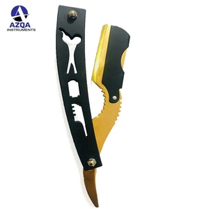 Navaja de Afeitar de Acero Inoxidable con Hoja Recta Impresa, Plegable, para Afeitado Profesional y Personal - Product Image 2