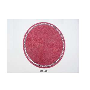 Sous-verres ronds en verre rouge à la mode avec des motifs de style diamant Disponibles en plus de couleurs et de motifs Sous-verres en perles - Product Image 4