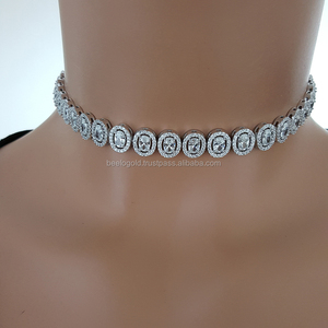 925K <b>Sterling</b> <b>Silver</b> Oval <b>Choker</b> Luxury Jewellery Fashion Collar <b>Necklace</b> - Product Image 1