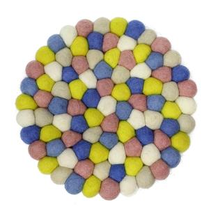 Dessous de plat en feutre de laine faits à la main coussin rond de luxe résistant à la chaleur pour la protection de la table à manger-couleur personnalisable écologique - Product Image 1