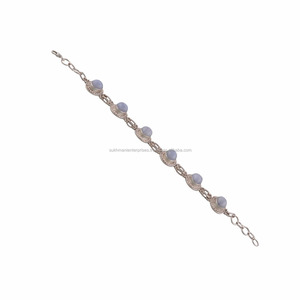 Ágata de encaje azul pulsera de plata joyería al por mayor - Product Image 6