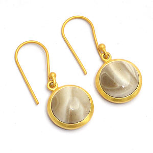 Boucles d'oreilles en argent sterling 925 plaqué or pierre précieuse de silex bijoux à la mode à la mode pour la fête de fiançailles de mariage - Product Image 2