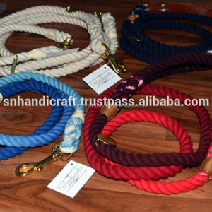 Laisse pour chien en corde de coton ombrée faite à la main, durable, tressée, pour chiens de taille moyenne à grande, prise en main confortable, fabriquée en Inde - Product Image 5