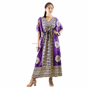 NAPAT Indie Folk impresión capa mangas Vestidos Mujer - Product Image 2