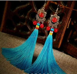 Handmade Designer Three-Layer Tassel Earrings Copper Alloy Pearl Diamond Classic Vintage Bohemia Style India Western Earings - Product Image 4