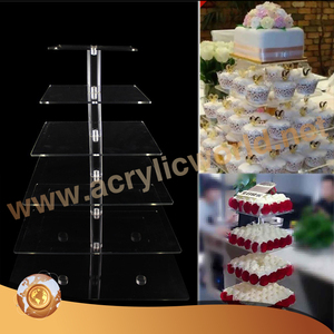 Support à gâteau sur socle en acrylique, pour mariage, 3, 4, 5 niveaux - Product Image 5