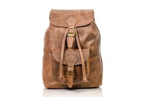 กระเป๋าเป้หนังแท้สีน้ำตาลคุณภาพพรีเมี่ยมมีกระเป๋าด้านหน้ากระเป๋าวินเทจความจุขนาดใหญ่กระเป๋าเป้สะพายไหล่ของผู้หญิง - Product Image 2