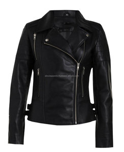 ใหม่ผู้หญิงหนังรถจักรยานยนต์ Biker Jacket 100% แท้ Lambskin รถจักรยานยนต์หนังแจ็คเก็ต - Product Image 1
