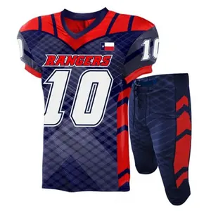 American football uniform Sublimated Jersey and Pant with fixed pad
