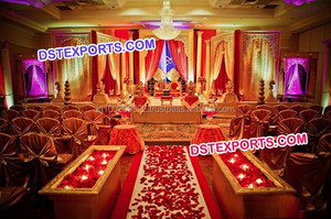 Panneau de porte traditionnelle dorée, 1 pièce, ensemble de scène de mariage, tendance sud-indien, décoration de scène de mariage Style radwada - Product Image 6