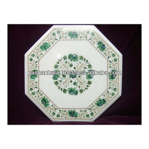 Piedra de mármol con incrustación de malaquita, mesa Dura de pientra - Product Image 1