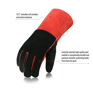 Gants de soudage en cuir de mouton unisexes à haute résistance à l'usure Gants de sécurité au travail anti-coupure Gants de jardin en gros - Product Image 2