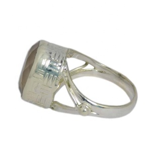 Anillo de cóctel de piedras preciosas de cuarzo rosa natural, joyería de plata de ley 925 hecha a mano, fabricante de anillos Eternity Vermeil - Product Image 3