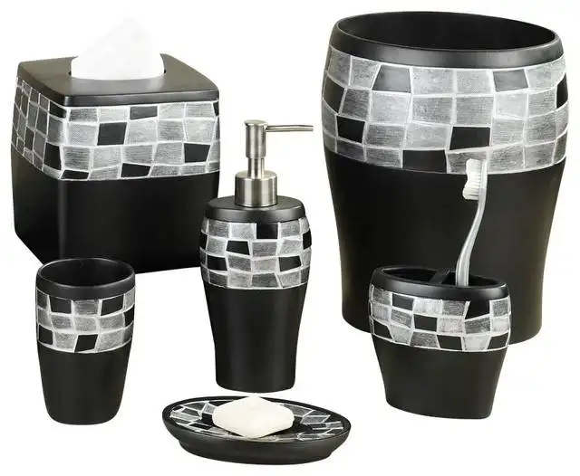 Designer Hotel Decoratie Badkamer Set Zwart Kleur Fancy Design Decoreren Moderne Badkamer Set