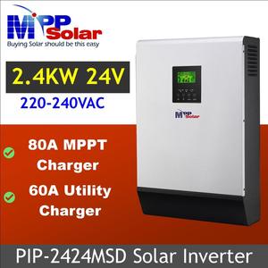 MPPSOLAR High Efficiency 3KVA Solar <b>Inverter</b> Charger <b>24V</b> 230VAC 2400W Pure Sine Wave 80A + 60A Single Phase Output 97-99% - Product Image 2