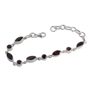 Hot Sale New Design Red Garnet Gemstone Bracelets Solid 925 Sterling Silver Jewelry Bracelets