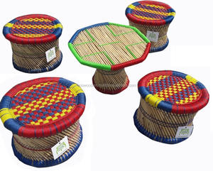 Taburete otomano de bambú sólido diseño tradicional consola portátil incrustaciones de hueso para dormitorio uso al aire libre taburete otomano PUF tapizado - Product Image 1