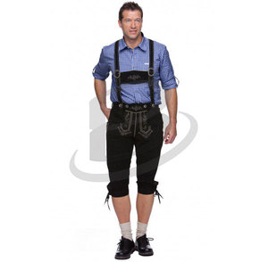 Costumes d'Oktoberfest bavarois bio, pantalon Lederhosen en cuir de vache, pour festival de la bière, Halloween, cosplay, fête costumée - Product Image 1