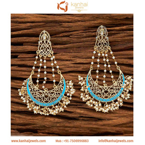 Bijoux fantaisie plaqué or occidentale Chand boucle d'oreille 8410 - Product Image 1