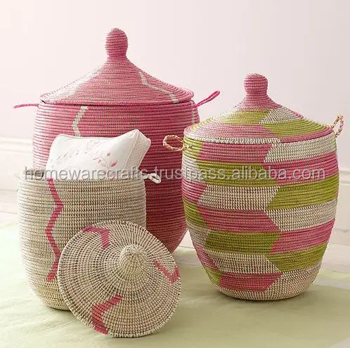 Enrolada Natural seagrass cesta/seagrass cesto Artesanal feito no Vietnã