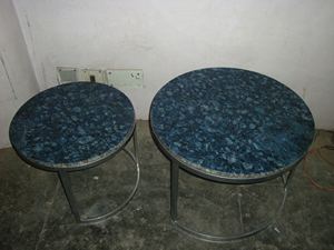 Mesa auxiliar redonda Mesa auxiliar anidada con mesa superior de mármol Juego de 2 - Product Image 2