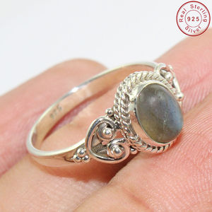 Best Selling Luxury Natural Multi Gemstone 925 Sterling Silver Filigree Boho Ring Custom Handmade Wholesale Silver <b>Jewelry</b> - Product Image 3