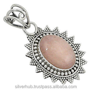 Unique 925 Sterling Silver Big Ovale Forme Rose Morganite Gemme Pendentif Bijoux Pour Femme Déclaration Pendentif Bijoux ODM OEM - Product Image 1