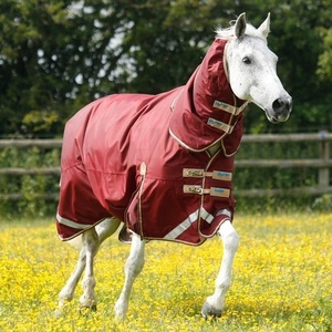 Couverture de cheval robuste avec cache-cou, imperméable et respirante, pour l'extérieur et l'écurie, protection toutes saisons - Product Image 2