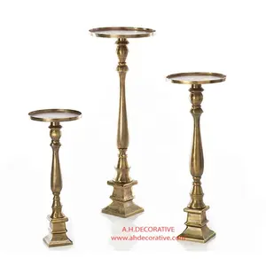 Gold fertig Metall Kerzenhalter für Hochzeit und Dekoration Set von 3 Stück Kerze maßge schneiderte Größe Handgemachte Kerzen ständer