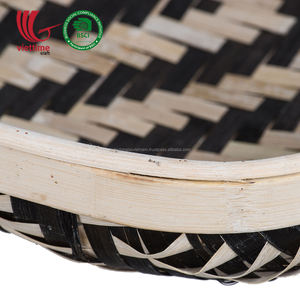 De bambú tejido pared arte colgante decoración de bambú bandeja para casa hecho en Vietnam - Product Image 5