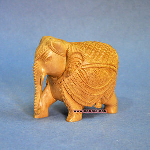 ของที่ระลึกช้างไม้แกะสลักด้วยมือ งานแกะสลักไม้แบบดั้งเดิมจากอินเดีย ของสะสมตกแต่ง ของขวัญ หรือของประดับตกแต่งบ้าน - Product Image 5