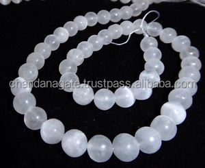 ลูกปัดกลมหินอัญมณี Selenite ธรรมชาติสินค้าขายส่ง - Product Image 3