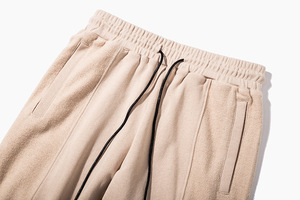 Pantalon de jogging unisexe en molleton léger, taille mi-haute, en coton et élasthanne, respirant, brodé, couleur unie - Product Image 4