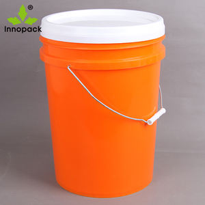 Seau en plastique jaune/orange de 20 L avec couvercle et poignée, capacité de 20 kg d'eau - Product Image 3