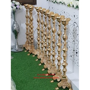 เอ.เอช. เชิงเทียนเสาอะลูมิเนียมสีทองตกแต่งสำหรับงานแต่งงาน ทำด้วยมือ สูง 90 ซม. - Product Image 1
